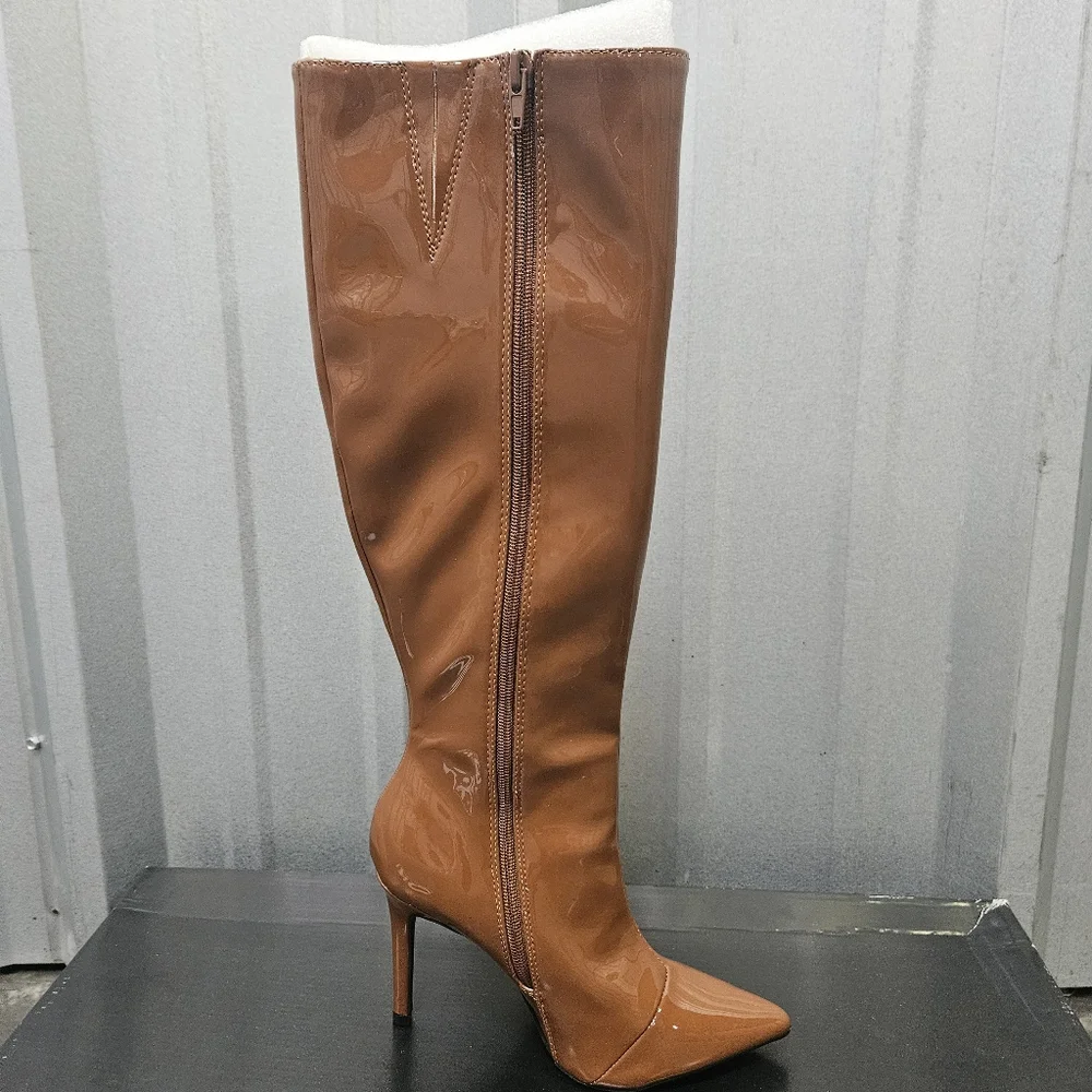 INC International Concepts Rajel Congac Pointed Stilleto Heels Brown Boots - Picture 6 of 11